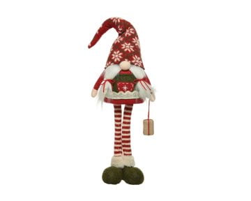 Decoratiune Decoris Gnome Woman Present, 18x12x74 cm, poliester, multicolor